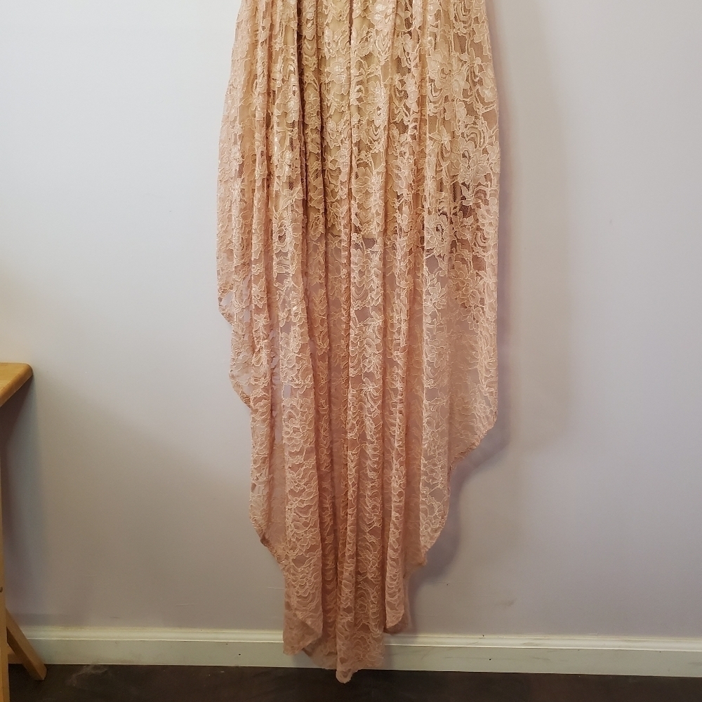 Windsor High Low Strapless Sweetheart Lace Pink - Picture 10 of 12